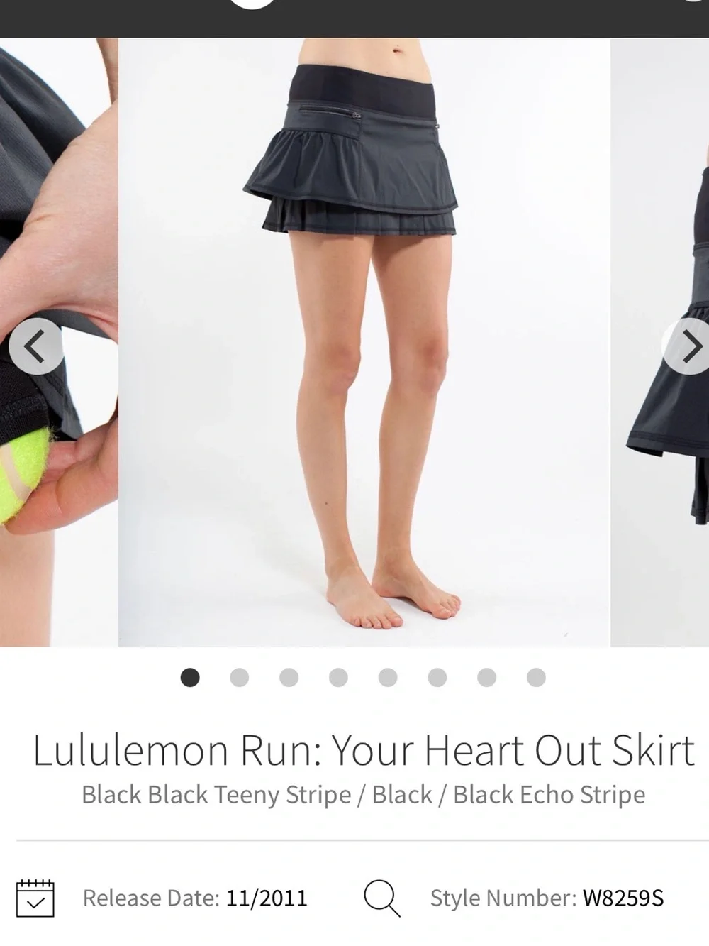 VINTAGE 2011 Lululemon sz 8 Run Your Heart Out Skirt skort athleisure y2k retro